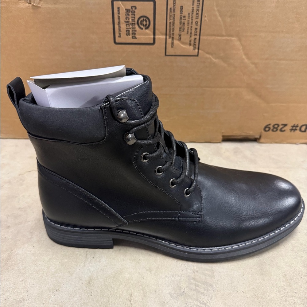 Club Room Black Men's Leather Boots